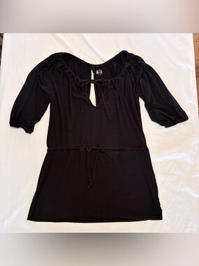 VTG Converse One Star Dress Drawstring Tie Peekaboo Neckline Open Back Beach Med